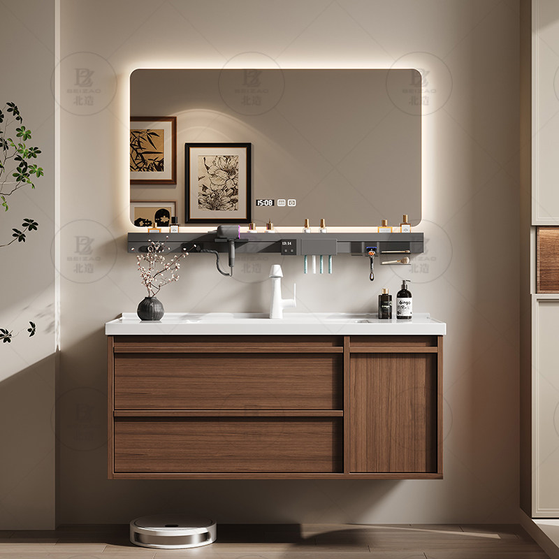 Luxury Skin Care - Luxuriöser Holzschrank mit Schubladen, Spiegel, Papier-