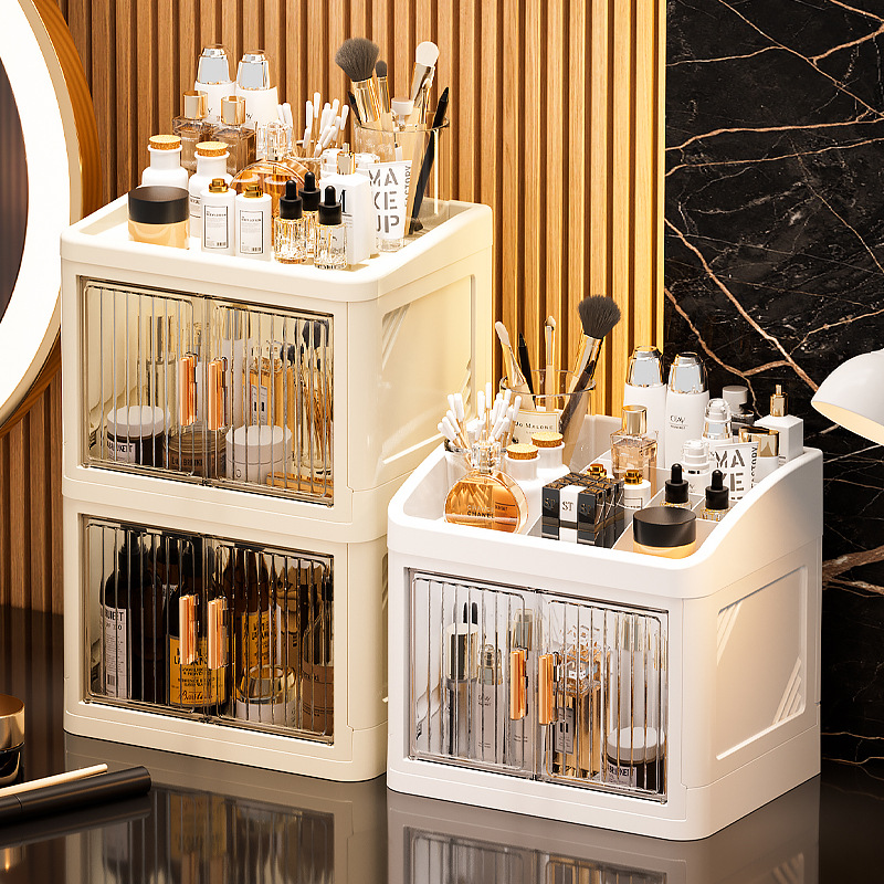 Luxury Skincare Gifts - Schichtbarer Make-up-Aufbewahrungsschrank mit großem Fassungsvermögen, staub-